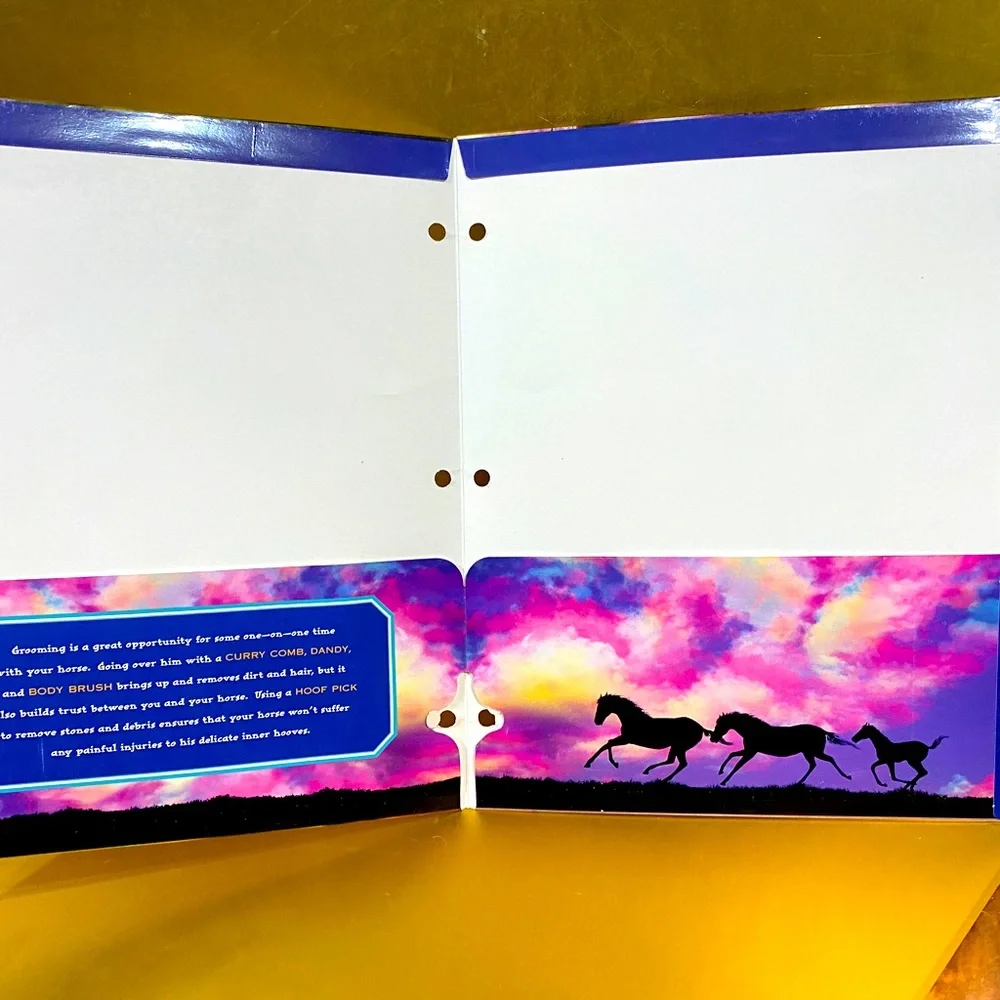 HORSES VINTAGE 90’s PORTFOLIO 3 RING BINDER FOLDERS BUNDLE OF 3 GREAT FOR SCHOOL